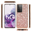 For Samsung Galaxy S21 Ultra 5G Glitter Powder Shockproof TPU Protective Case(Silver)