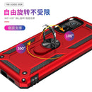 For Xiaomi Mi 10T Pro 5G Shockproof TPU + PC Protective Case with 360 Degree Rotating Holder(Red)