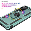 For Xiaomi Mi 10T Pro 5G Shockproof TPU + PC Protective Case with 360 Degree Rotating Holder(Dark Green)