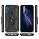 For Motorola Moto One Fusion Plus Shockproof TPU + PC Protective Case with 360 Degree Rotating Holder(Black)