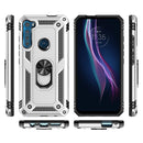 For Motorola Moto One Fusion Plus Shockproof TPU + PC Protective Case with 360 Degree Rotating Holder(Silver)