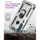 For Motorola Moto One Fusion Plus Shockproof TPU + PC Protective Case with 360 Degree Rotating Holder(Silver)