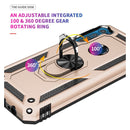 For Motorola Moto One Fusion Plus Shockproof TPU + PC Protective Case with 360 Degree Rotating Holder(Gold)