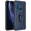 For Motorola Moto One Fusion Plus Shockproof TPU + PC Protective Case with 360 Degree Rotating Holder(Blue)