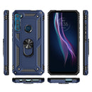 For Motorola Moto One Fusion Plus Shockproof TPU + PC Protective Case with 360 Degree Rotating Holder(Blue)