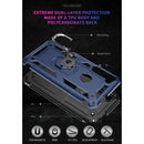 For Motorola Moto One Fusion Plus Shockproof TPU + PC Protective Case with 360 Degree Rotating Holder(Blue)