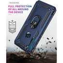 For Motorola Moto One Fusion Plus Shockproof TPU + PC Protective Case with 360 Degree Rotating Holder(Blue)