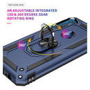 For Motorola Moto One Fusion Plus Shockproof TPU + PC Protective Case with 360 Degree Rotating Holder(Blue)