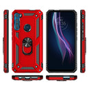 For Motorola Moto One Fusion Plus Shockproof TPU + PC Protective Case with 360 Degree Rotating Holder(Red)