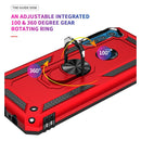 For Motorola Moto One Fusion Plus Shockproof TPU + PC Protective Case with 360 Degree Rotating Holder(Red)