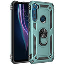 For Motorola Moto One Fusion Plus Shockproof TPU + PC Protective Case with 360 Degree Rotating Holder(Dark Green)