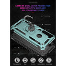 For Motorola Moto One Fusion Plus Shockproof TPU + PC Protective Case with 360 Degree Rotating Holder(Dark Green)
