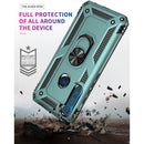 For Motorola Moto One Fusion Plus Shockproof TPU + PC Protective Case with 360 Degree Rotating Holder(Dark Green)