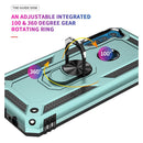 For Motorola Moto One Fusion Plus Shockproof TPU + PC Protective Case with 360 Degree Rotating Holder(Dark Green)