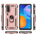 For Huawei P Smart 2021 Shockproof TPU + PC Protective Case with 360 Degree Rotating Holder(Rose Gold)