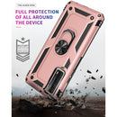 For Huawei P Smart 2021 Shockproof TPU + PC Protective Case with 360 Degree Rotating Holder(Rose Gold)