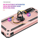 For Huawei P Smart 2021 Shockproof TPU + PC Protective Case with 360 Degree Rotating Holder(Rose Gold)