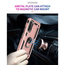 For Huawei P Smart 2021 Shockproof TPU + PC Protective Case with 360 Degree Rotating Holder(Rose Gold)