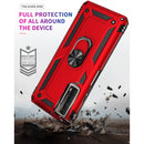 For Huawei P Smart 2021 Shockproof TPU + PC Protective Case with 360 Degree Rotating Holder(Red)
