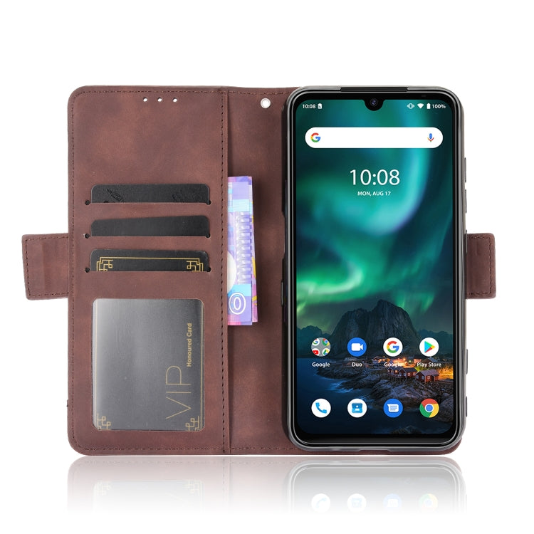 For UMIDIGI Bison Wallet Style Skin Feel Calf Pattern Leather Case with Separate Card Slot(Brown)
