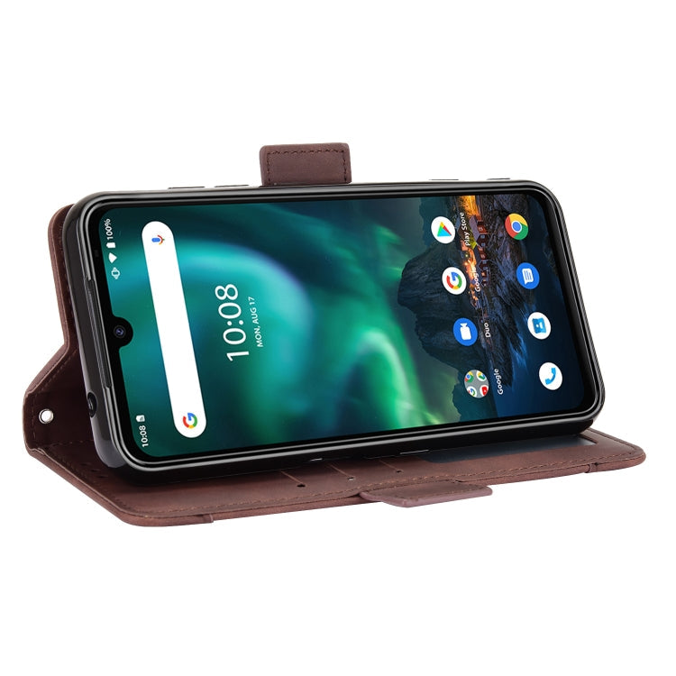 For UMIDIGI Bison Wallet Style Skin Feel Calf Pattern Leather Case with Separate Card Slot(Brown)