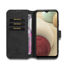 For samsung Galaxy A12 DG.MING Retro Oil Side Horizontal Flip Leather Case with Holder & Card Slots & Wallet(Black)