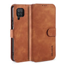 For samsung Galaxy A12 DG.MING Retro Oil Side Horizontal Flip Leather Case with Holder & Card Slots & Wallet(Brown)