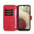 For samsung Galaxy A12 DG.MING Retro Oil Side Horizontal Flip Leather Case with Holder & Card Slots & Wallet(Red)
