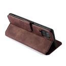 For samsung Galaxy A12 DG.MING Retro Oil Side Horizontal Flip Leather Case with Holder & Card Slots & Wallet(coffee)