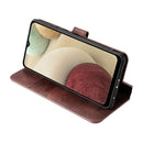 For samsung Galaxy A12 DG.MING Retro Oil Side Horizontal Flip Leather Case with Holder & Card Slots & Wallet(coffee)