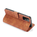 For samsung Galaxy A52 5G / 4G DG.MING Retro Oil Side Horizontal Flip Leather Case with Holder & Card Slots & Wallet(Brown)