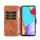 For samsung Galaxy A52 5G / 4G DG.MING Retro Oil Side Horizontal Flip Leather Case with Holder & Card Slots & Wallet(Brown)