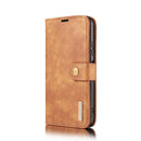 For Samsung Galaxy A12 DG.MING Crazy Horse Texture Flip Detachable Magnetic Leather Case with Holder & Card Slots & Wallet(Brown)