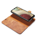 For Samsung Galaxy A12 DG.MING Crazy Horse Texture Flip Detachable Magnetic Leather Case with Holder & Card Slots & Wallet(Brown)