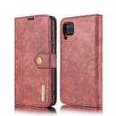 For Samsung Galaxy A12 DG.MING Crazy Horse Texture Flip Detachable Magnetic Leather Case with Holder & Card Slots & Wallet(Red)