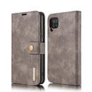 For Samsung Galaxy A12 DG.MING Crazy Horse Texture Flip Detachable Magnetic Leather Case with Holder & Card Slots & Wallet(Grey)