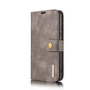 For Samsung Galaxy A12 DG.MING Crazy Horse Texture Flip Detachable Magnetic Leather Case with Holder & Card Slots & Wallet(Grey)