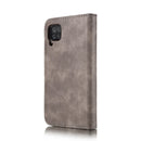 For Samsung Galaxy A12 DG.MING Crazy Horse Texture Flip Detachable Magnetic Leather Case with Holder & Card Slots & Wallet(Grey)