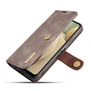 For Samsung Galaxy A12 DG.MING Crazy Horse Texture Flip Detachable Magnetic Leather Case with Holder & Card Slots & Wallet(Grey)