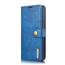 For Samsung Galaxy A12 DG.MING Crazy Horse Texture Flip Detachable Magnetic Leather Case with Holder & Card Slots & Wallet(Blue)