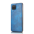 For Samsung Galaxy A12 DG.MING Crazy Horse Texture Flip Detachable Magnetic Leather Case with Holder & Card Slots & Wallet(Blue)