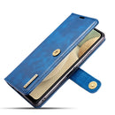 For Samsung Galaxy A12 DG.MING Crazy Horse Texture Flip Detachable Magnetic Leather Case with Holder & Card Slots & Wallet(Blue)