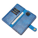 For Samsung Galaxy A12 DG.MING Crazy Horse Texture Flip Detachable Magnetic Leather Case with Holder & Card Slots & Wallet(Blue)