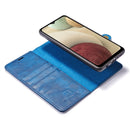 For Samsung Galaxy A12 DG.MING Crazy Horse Texture Flip Detachable Magnetic Leather Case with Holder & Card Slots & Wallet(Blue)