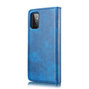 For Samsung Galaxy A72 5G / 4G DG.MING Crazy Horse Texture Flip Detachable Magnetic Leather Case with Holder & Card Slots & Wallet(Blue)