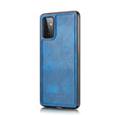 For Samsung Galaxy A72 5G / 4G DG.MING Crazy Horse Texture Flip Detachable Magnetic Leather Case with Holder & Card Slots & Wallet(Blue)