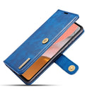 For Samsung Galaxy A72 5G / 4G DG.MING Crazy Horse Texture Flip Detachable Magnetic Leather Case with Holder & Card Slots & Wallet(Blue)
