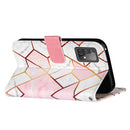 For Samsung Galaxy A52 5G / 4G Marble Stitching Horizontal Flip PU Leather Case with Holder & Card Slots & Wallet & Lanyard(Pink White)
