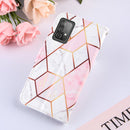 For Samsung Galaxy A52 5G / 4G Marble Stitching Horizontal Flip PU Leather Case with Holder & Card Slots & Wallet & Lanyard(Pink White)