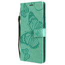 For OPPO A53 (2020) / A53s / A33 (2020) / A32 3D Butterflies Embossing Pattern Horizontal Flip Leather Case with Holder & Card Slot & Wallet(Green)